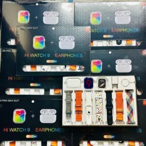 i30 PRO MAX SUIT 11 IN 1 Smartwatch (7 Straps + Earphones + Adapter + Silicone Case ) Hi Watch 9